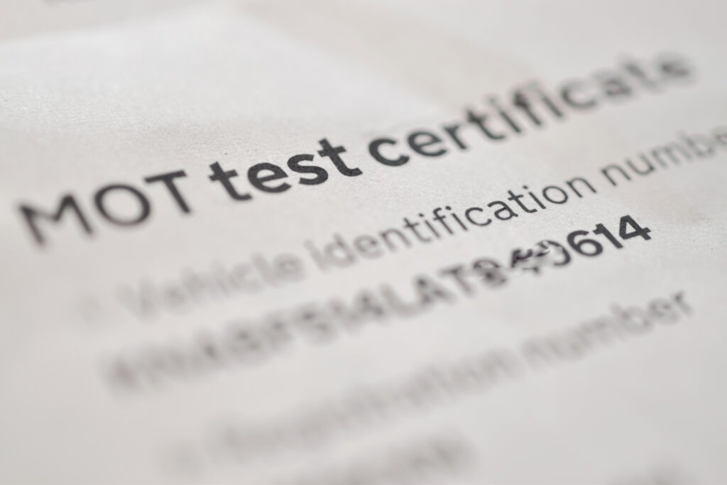 Mot test certificate
